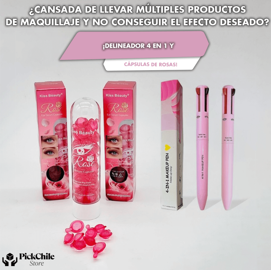 Delineador Multifunción 4 en 1 - Luce un maquillaje Perfecto - Cápsulas de Rosas