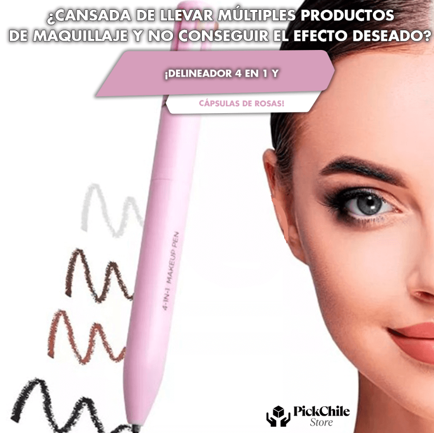 Delineador Multifunción 4 en 1 - Luce un maquillaje Perfecto - Cápsulas de Rosas